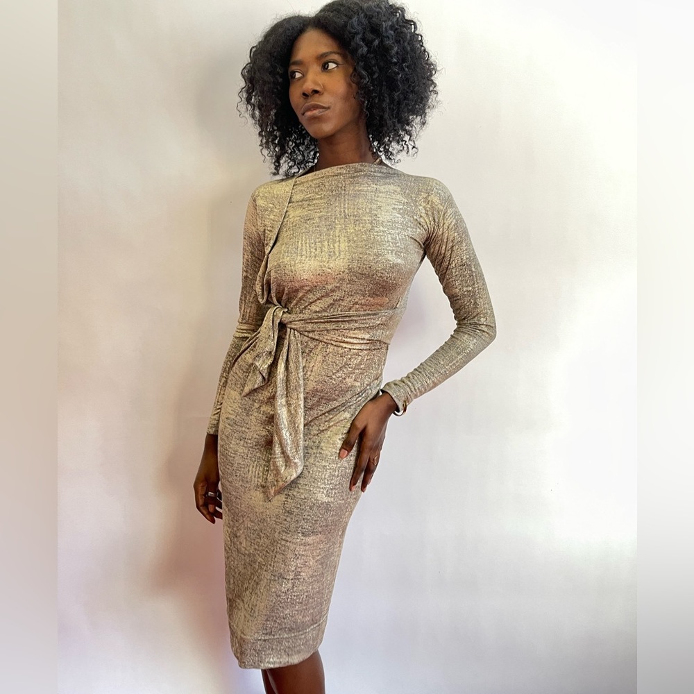 Vivienne Westwood AW15 Anglomania RIXON GOLD STRETCH DRESS NWT XS